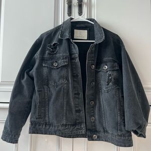 Black denim jacket